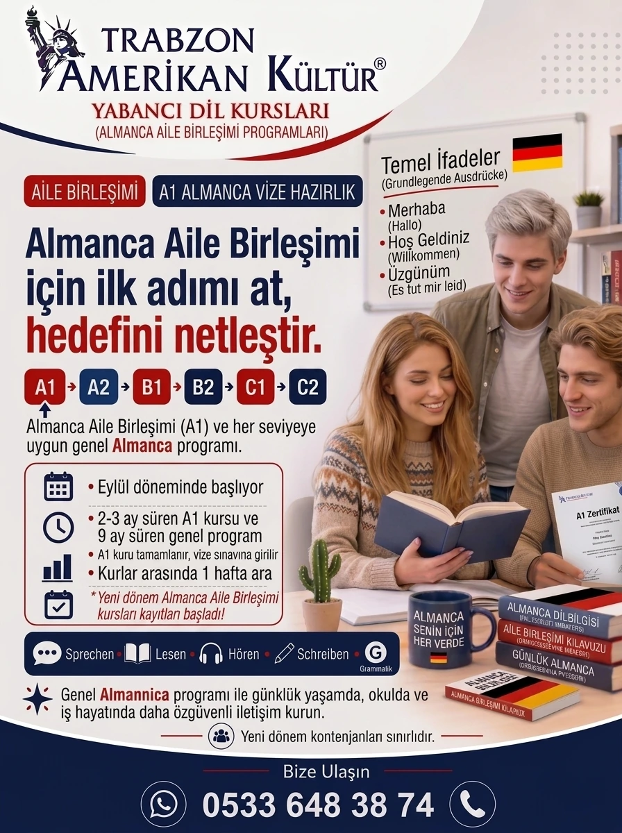 Trabzon Almanca aile birleşimi kursu tanıtım afişi